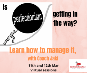 poster for manage perfectionism workshop